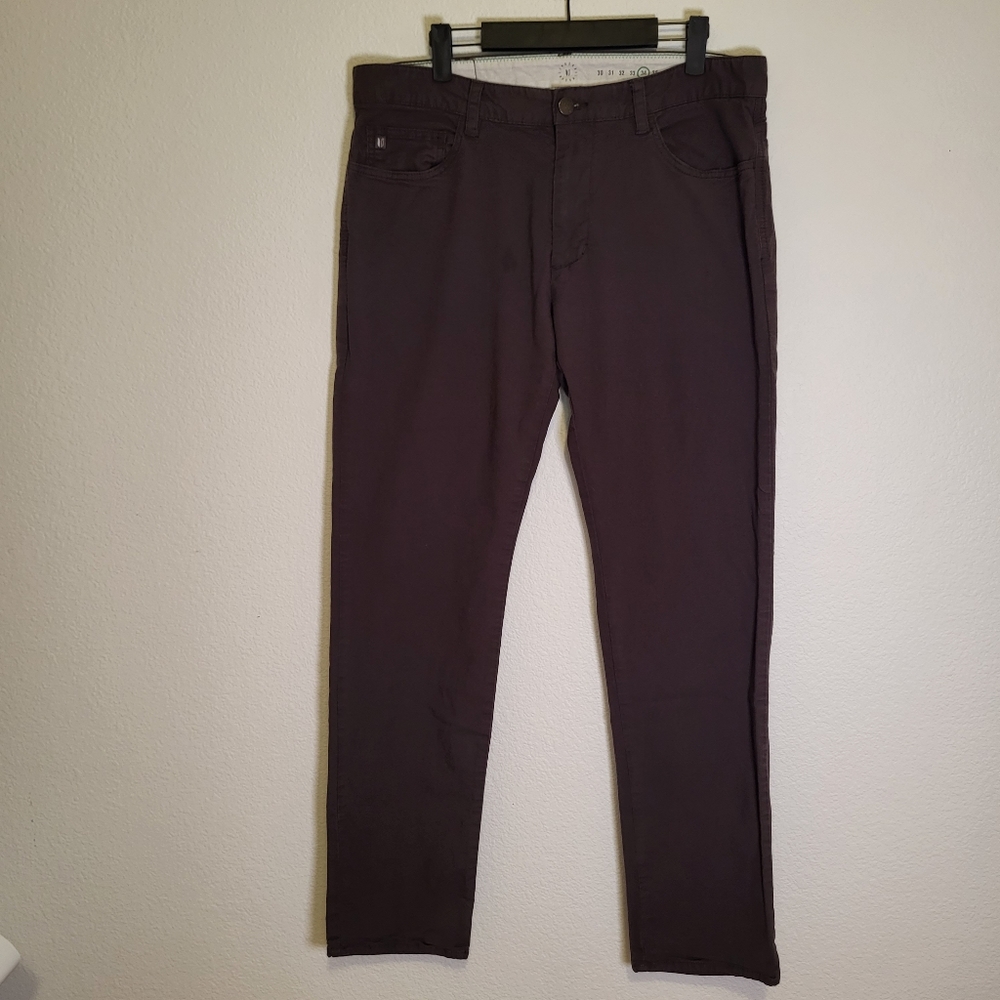 Linksoul 5 pocket bamboo pants in forest brown